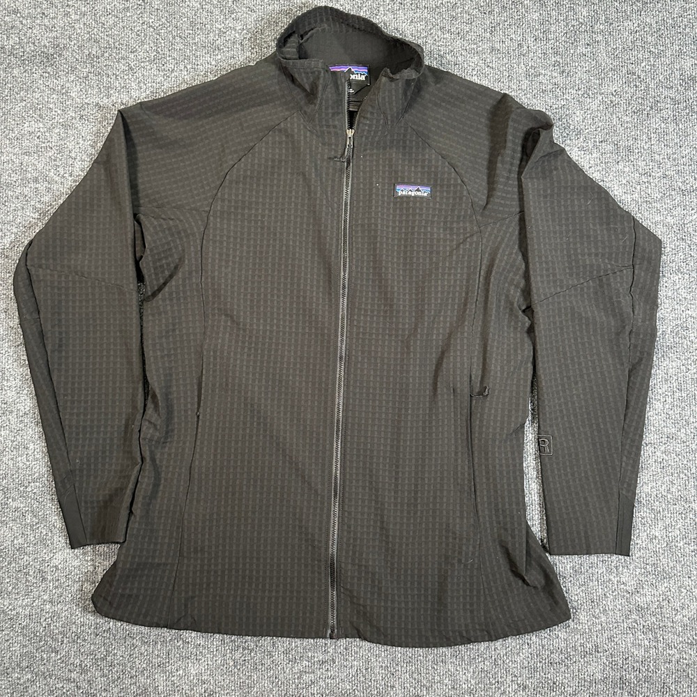Patagonia R1 CrossStrata Full-Zip Waffle Grid Jacket Black Women's Size XL